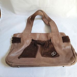 Roberta Gandolfini Leather Taupe & Brown Shoulder Bag